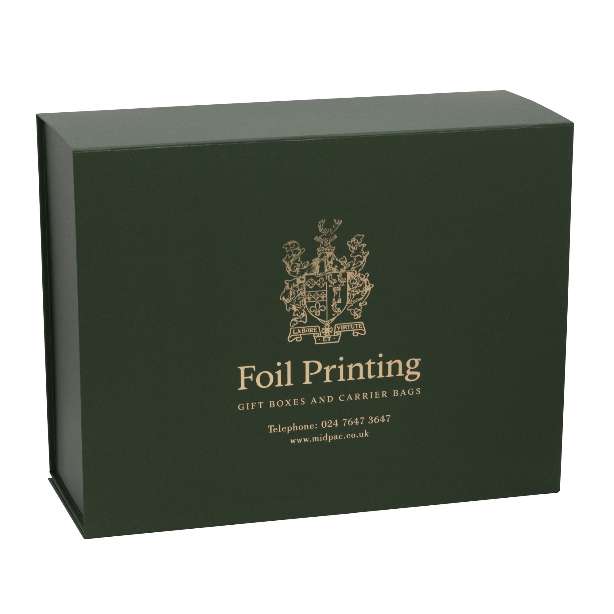 Matt Green Foil Printed Boxes 220x280x110mm – Midpac Printed Packaging
